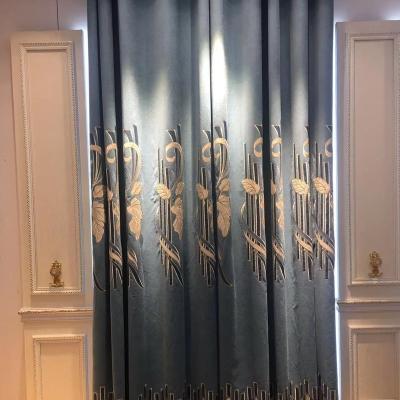 China Luxury Light Blocking Curtains Blackout European Style Embroidery Window Drapes Updraft Soundproof Blockout For Living Room Bedroom for sale