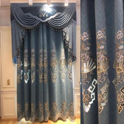 China Wholesale Luxury Cortina Ready Made Blackout Designs Living Room Embroidered Window Curtain for sale