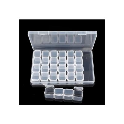 China Clear Rectangle Flip PP Plastic Box Multi Compartment 28 Grids Customized for sale