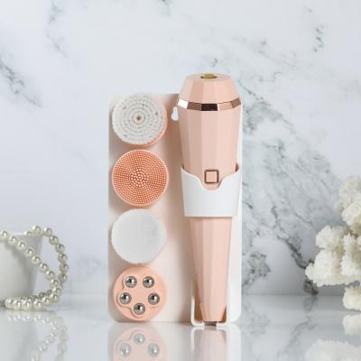 China Mini Silicone Face Cleaning Brush Electric Eye Silicone Acne Treatment Facial Beauty Face Massager for sale