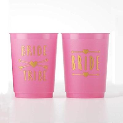 China REUSABLE 12oz Pink Plastic Mug-frosted for sale