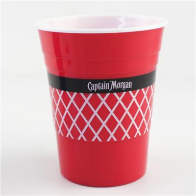 China Sustainable Double Wall Reusable Red Party Cups 16 oz for sale