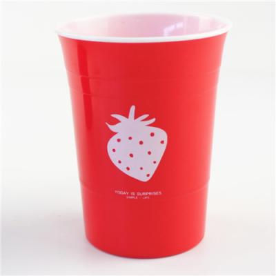 China Morden Deluxe Red Party Mug 12oz. Plastic Cold Party Cups for sale