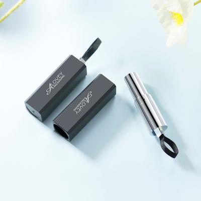 China Luxury square sliver lipstick container black lipstick cosmetic tube lipstick tubes with logo for sale