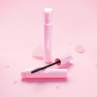 China Cosmetic Hot Pink Cap Transparent Mascara Tubes Plastic Mascara Container With Silicone Brush for sale