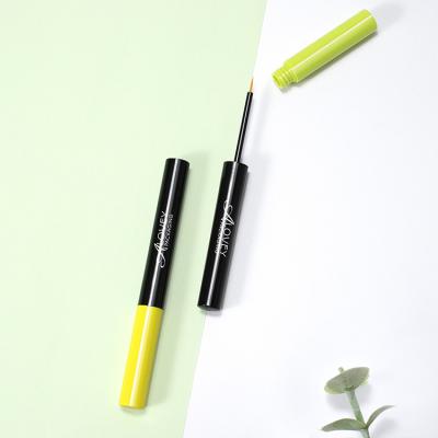 China Cosmetic Popular Black Cap Serum 4ml Slim Eyeliner Bottle With Brush for sale