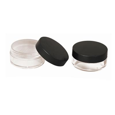 China Cosmetic Powder Container Large Volume Round 30g Loose Empty Loose Powder Jar With Sieve And Blast for sale