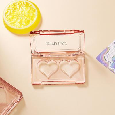 China Other Pink Transparent Kids Make Up Heart Shape Eyeshadow Palette Packaging Box 2 Colors for sale