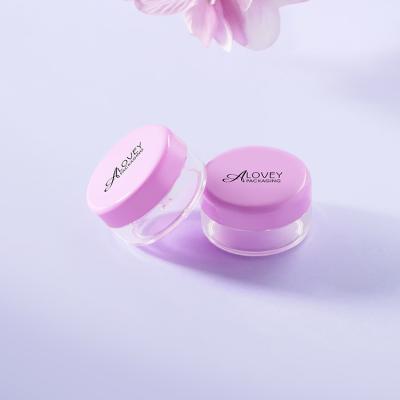 China Round 10g Cosmetic Plastic Jar With Rose Cap Empty Glitter Jars Container for sale