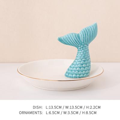 China Wholesale Minimalist Jewelry Gold Plated Tray Trinket Ring Dish Ceramic Dish for sale