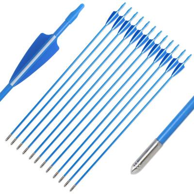 China 7mm Round Archery Fiberglass Arrows Spine 700 Diameter 7mm Long TIR Tip For Target Shooting Practice Youth Recurve Bow for sale