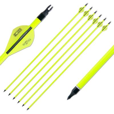 China Pointdo 30inch Carbon Arrow Fluorescent Color Shooting Target Practice and Hunting Arrow for Compound and Recurve Bow with Detachable Head for sale