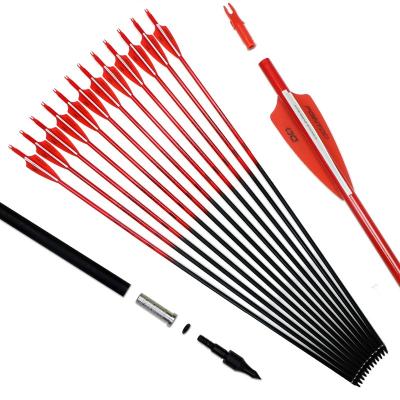 China Pointdo 30inch High Quality Bow 30-60lbs Archery Hunting /Target/Training Archery Mixed Carbon Arrows With Removable Nocks And Tips for sale