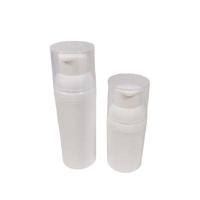 China Wholesale High Quality Cosmetic White Refillable 50ml Pump Airless Bottle For Lotion for sale