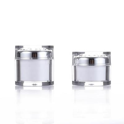 China 30g 50g Double Layer Cosmetic High Quality Acrylic Lotion Serum Jar Plastic Cream Jar for sale