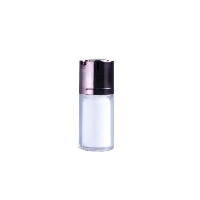 China 15ml Cosmetic Lotion Eye Cream Serum Plastic High Quality Plastic Swirl Airless Bottle With Silver Press Pump for sale