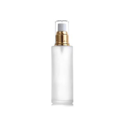 China Cosmetic Frosted Glass Essential Oil Bottle Perfume Empty Glass Bottle With Pump Sprayer for sale