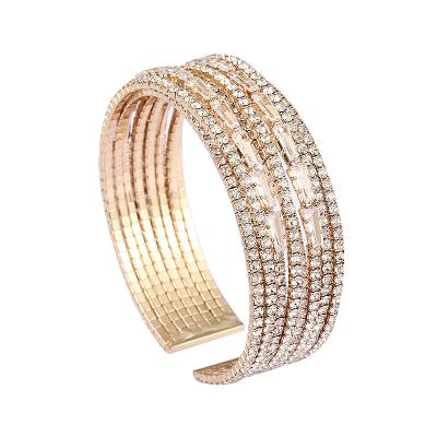 China New FASHIONABLE Rhinestone Diamond-encrusted Multilayer Ladies European and American Jewelry Adjustable Bracelet for sale