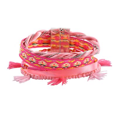 China Casual / Sporty Handwoven Bracelet Women Leatherette Bracelet Ethnic Style News Bracelet for sale