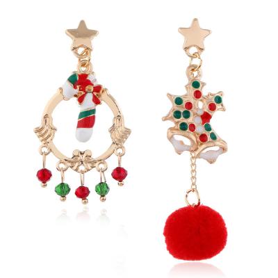 China TRENDY Euramerican styleChristmas Saint Walking Stick Snowman Earrings Christmas Moose Christmas Tree Earrings for sale