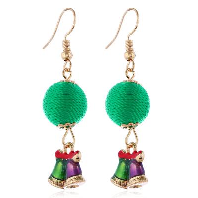 China TRENDY Christmas Drop Dangle Earrings GlitterCreative Yarn Ball Earrings Christmas Woman Christmas Earrings for sale