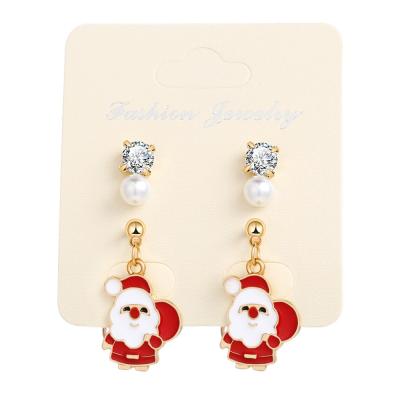 China FASHIONABLE new classic Christmas earrings are a beautiful Christmas gift, Santa earrings are a popular border earphone for sale