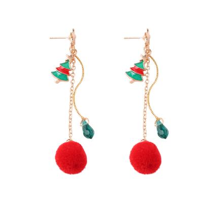 China TRENDY Cute Christmas Tree Gift Bow Dangle Christmas Earrings Holiday Party Drop Stud Earrings For Women Girls for sale