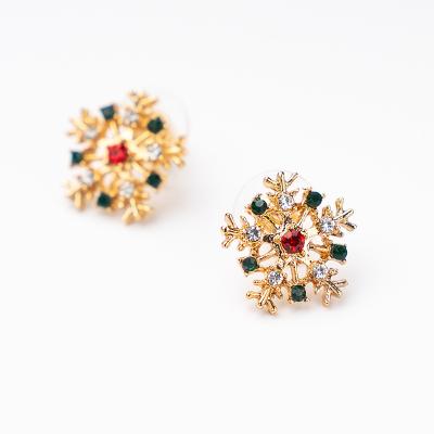 China New fashion romantic Christmas earrings creative diamond set Christmas snow earrings for sale