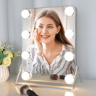 China Free Samples Lighted Led Makeup Mirror Hollywood Vanity Makeup Mirrors for sale