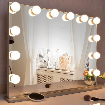 China BEAUTME Wholesale Haircut Mirror Table Lighted Foldable Vintage Led Lighted Magnifying Makeup Mirror With Light for sale