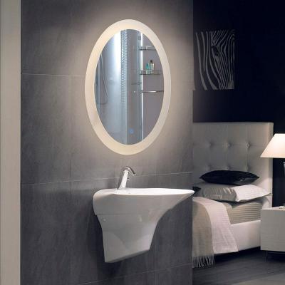 China Round Lighted Bathroom Mirror 2 Color Smart Light LED Light Mirror for sale