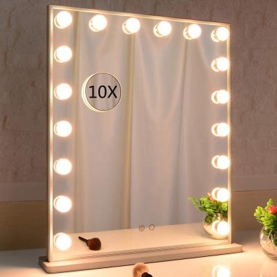 China Hollywood Vanity Mirror Position Lighted Bath Desk Lit LED Wall Cosmetic Makeup Mirror With Lighs Bulbs for sale