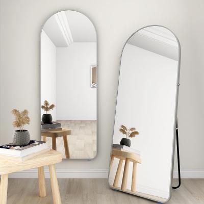 China European Minimalist Art Arched Wall Hanging Large Full Mirror Standing Floor Mount Mirror for sale