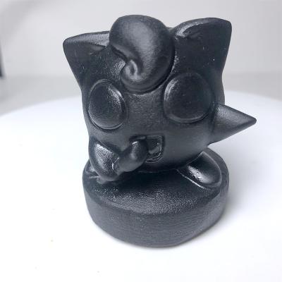 China China Cartoon Elf Natural Obsidian Hade-carved Figurine Ornaments Healing Obsidian Stone Animal For Kids Gift for sale