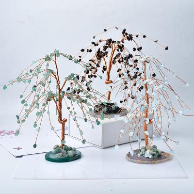 China China Hot Sale Ornaments Natural Handmade Big Size Agate Silces Lucky Tree Crystal Money Tree Gravel for sale