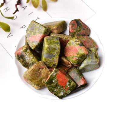 China China Crystal Polished Tumbled Stone Natural Unakite Crystal Gemstone Reiki Crystal Gravel for Aquarium for sale