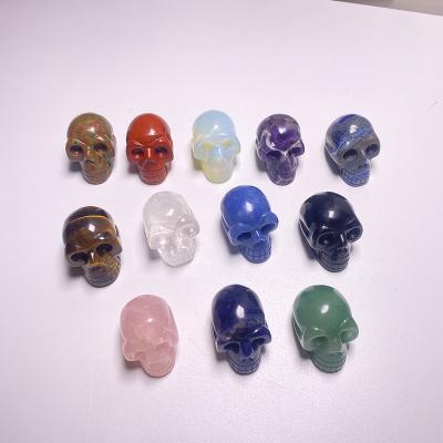 China Wholesale High Quality Natural Carved Amethyst Skulls From China Crystal Skulls Ornaments Gemstone Figurine for sale