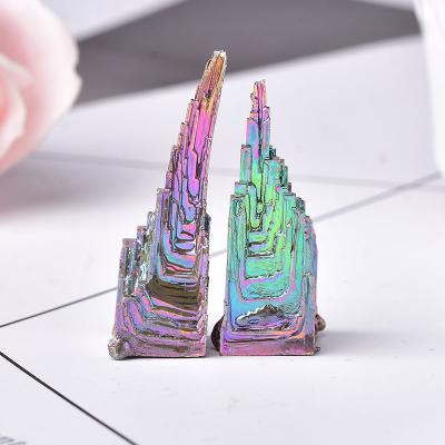 China Natural Tower Mineral Metal Rainbow China Bismuth Mineral Pyramid for Meditation Home Decoration for sale