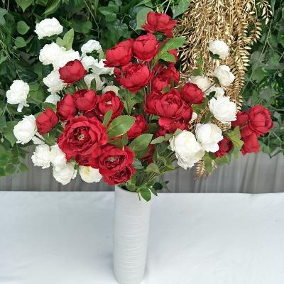 China Wholesale indoor dry flower bouquet TONGFENG 6 bouquet artificial silk peony wedding party main photography props decorative ornaments for sale