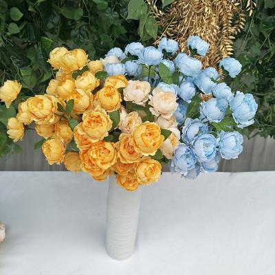 China Wholesale indoor dry flower bouquet artificial silk peony bouquet TONGFENG 7 wedding party main photography props decorative ornaments for sale