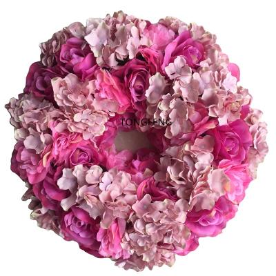 China 45CM Flower Head Flower Head Garland Wreath Table Centerpiece Arch Wall Panel Arch Wall Panel Runner TONGFENG for sale