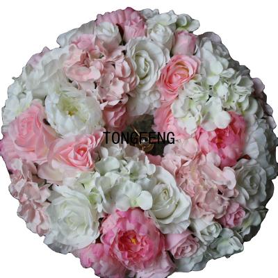 China 45CM Flower Head Flower Head Garland Wreath Table Centerpiece Arch Wall Panel Arch Wall Panel Runner TONGFENG for sale