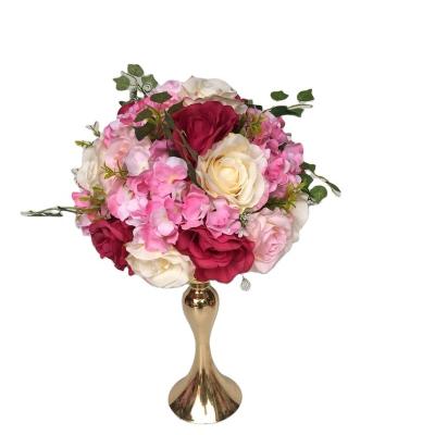 China 30CM Flower Head Rose Flower Wedding Party Decoration Road Lead Artificial Rose Ball Table Centerpiece Arch Wall Panel Runner TONGFENG for sale