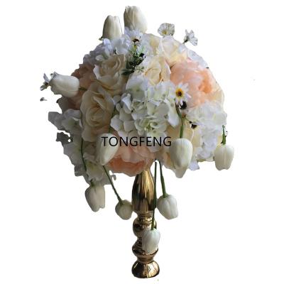 China Flower Head 40CM White Flower Wedding Party Decoration Road Lead Artificial Rose Ball Table Centerpiece Arch Wall Panel Runner TONGFENG for sale