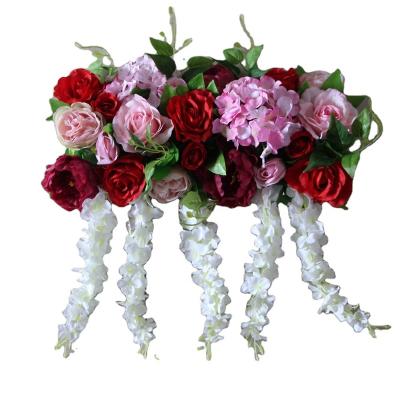 China 3D Artificial Plants Backdrop Flower Head TONGFENG Rose Flowers Garlands Panel Arch Party Flower Wall Wedding Decorative for sale