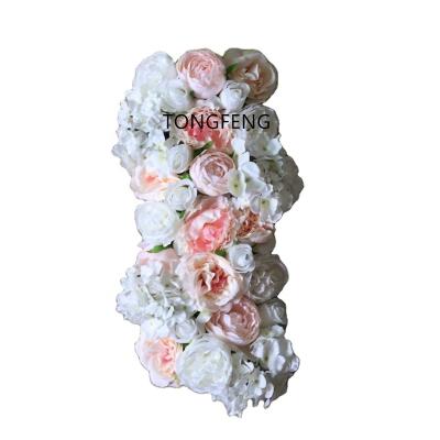 China 3D Artificial Plants Backdrop Flower Head TONGFENG Rose Flowers Garlands Panel Arch Party Flower Wall Wedding Decorative for sale