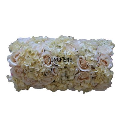 China TONGFENG Flower Head Backdrop Flower Row Panel Arch Party Arch Party Wall Wedding Decorative Champagne Artificial Rose Wreath Plants for sale