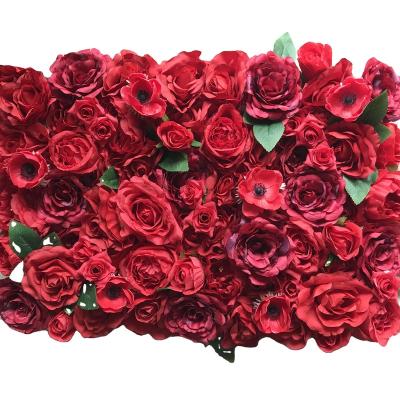 China Flower Panel Runner Party Flower Wall Decorative Wedding 3D Artificial Plants Red Backdrop Flower Head TONGFENG Garlands Flowers for sale