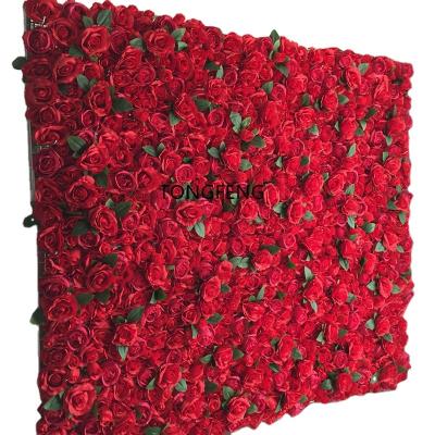 China Flower Panel Runner Party Flower Wall Decorative Wedding 3D Artificial Plants Red Backdrop Flower Head TONGFENG Garlands Flowers for sale