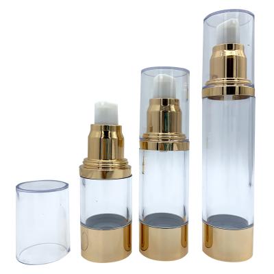 China BEAUTY PACKAGING /silver spray pump bottle face cream skin care packaging gold plastic airless screen printing beauty packaging as ABS for sale